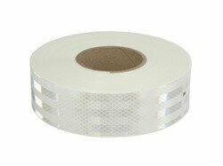 CARGOPARTS Waarschuwing/informatie label Reflecterende contourband 3M (1pcs, hard, kleur: wit) 5,35cm x 50m