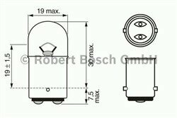BA15D 12V 5W BOSCH gloeilamp R5W Gloeilamp (Karton 10pcs) R5W 12V 5W BA15D basislamp Pure Light