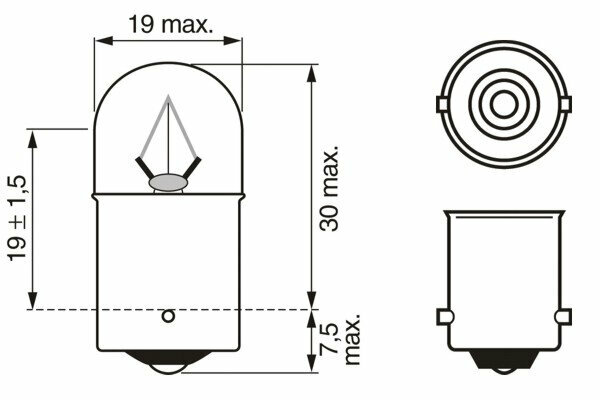 BA15S 24V 5W  R5W BOSCH gloeilamp R5W Gloeilamp (Karton 10pcs) R5W 24V 5W BA15S basislamp Trucklight Maxlife