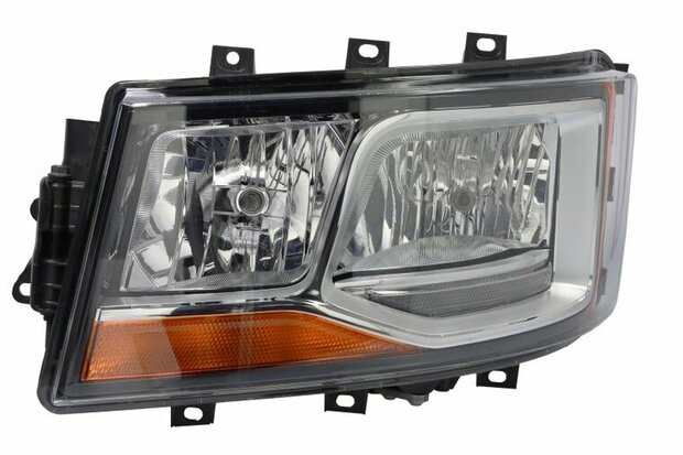 HELLA mistlichten achteraan Koplamp Links (2*H7/H21W/LED, elektrisch, met motor, functie dagrijlicht, kleur invoegen: verchroomd) past: SCANIA G II, L, P II, R II, S 06.17- OEM Ref. 2674384