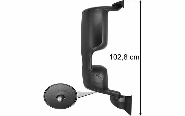 Zijspiegel Rechts, met verwarming, elektrisch, lengte: 1014mm, zwart, breedte: 414mm past: DAF XF, XG, XG+  OEM Ref. 2248158