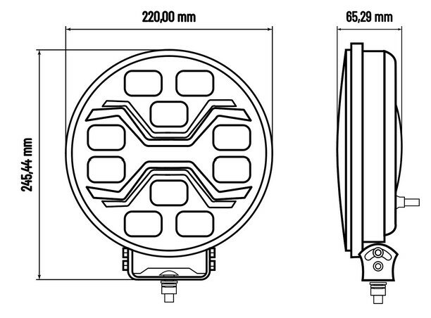  LED X-SPIDER TOXIC L3440 DAGRIJLAMP met waarschuwings functie 22 Cm