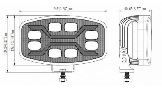  LED X-SPIDER TOXIC L3440 DAGRIJLAMP met waarschuwings functie 24,5Cm x 13,9Cm